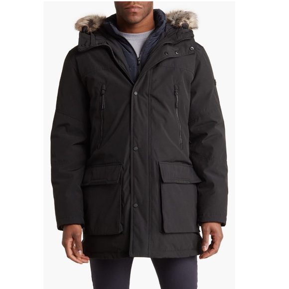 Michael Kors Other - Michael Kors Benson Faux Fur Trimmed Hooded
Jacket Size Medium